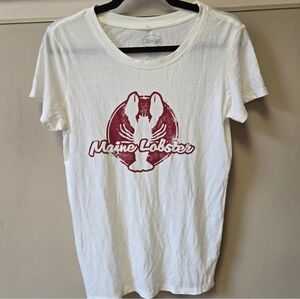 Maine Lobster Medium Women's Graphic Tee W Distressed Edges